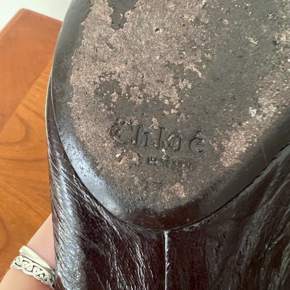 Chloé Brown Round-Toe Leather Flats - Size EU 37 - Picture 6 of 7